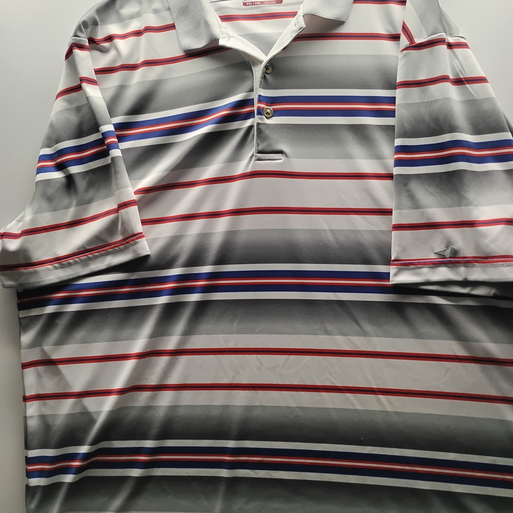 Grandslam Striped Gray Polo Golf Shirt